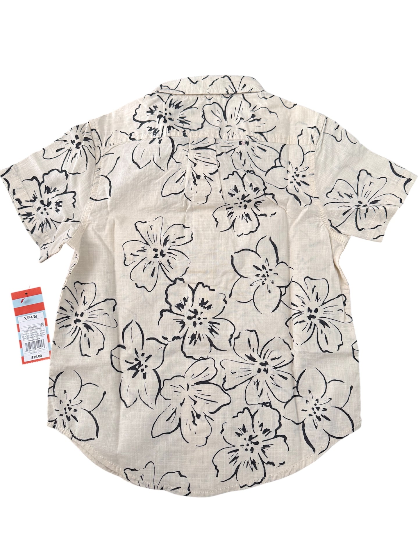 Boys' Short Sleeve Floral Printed Button-Down Shirt - Cat & Jack