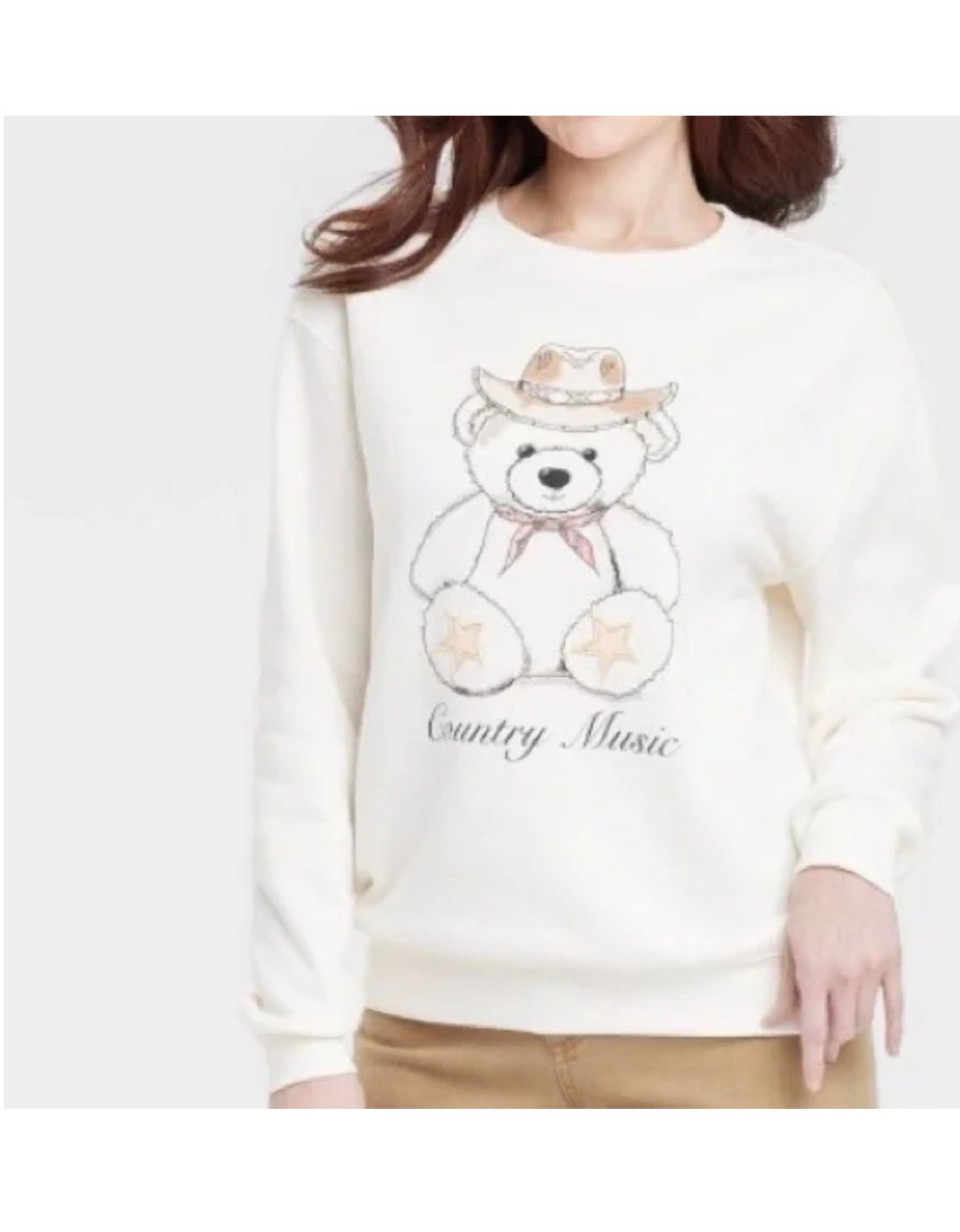 Women's Country Music Teddy Bear Graphic Sweatshirt
