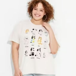 Women's Bluey Grid Short Sleeve Graphic T-Shirt