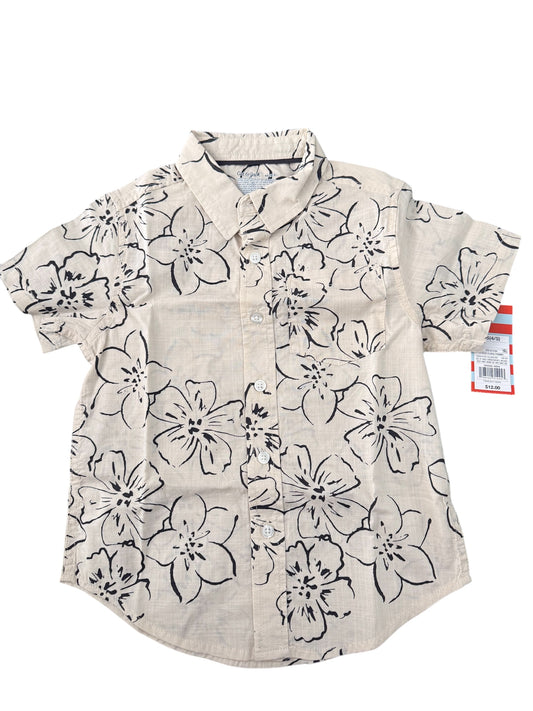 Boys' Short Sleeve Floral Printed Button-Down Shirt - Cat & Jack